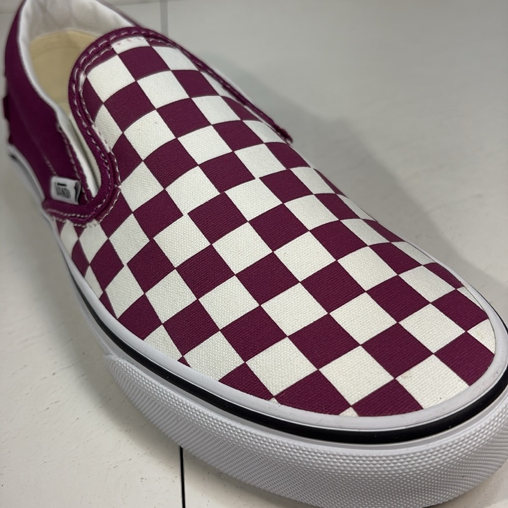NWT Vans Classic Checkerboard Slip-On in Hot Purple Women’s 8 - Picture 8 of 10